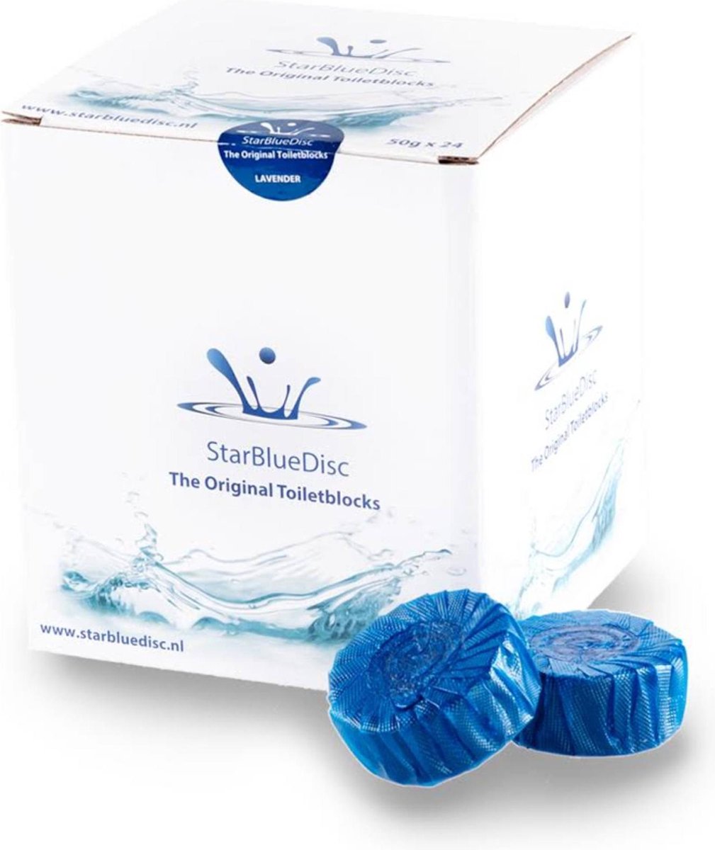 Starbluedisc toiletblokjes, 24 stuks per verpakking, - Blauw