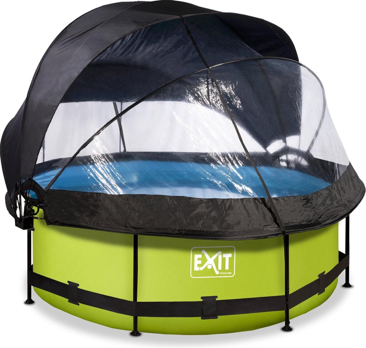 EXIT Toys Lime Zwembad ø244x76cm Met Overkapping, Schaduwdoek En Filterpomp - - Groen