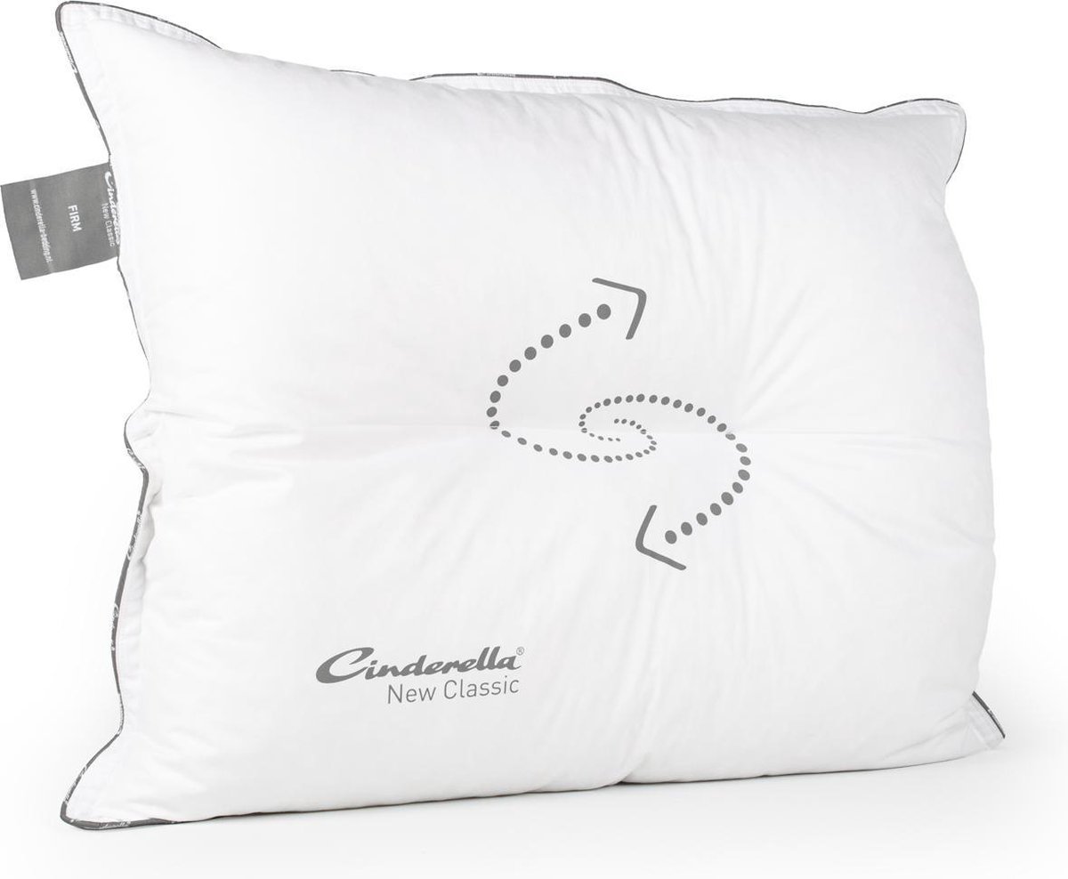 Cinderella New Classic Synthetisch Stevig Hoofdkussen - 50% Latex - 50% Thermosoft Holle Polyester Vezelbolletjes - - Wit