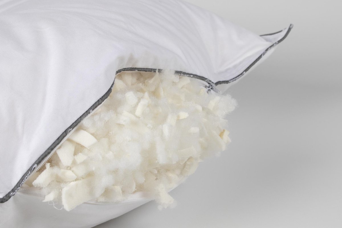 Cinderella New Classic Synthetisch Stevig Hoofdkussen - 50% Latex - 50% Thermosoft Holle Polyester Vezelbolletjes - - Wit