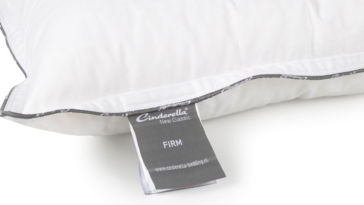 Cinderella New Classic Synthetisch Stevig Hoofdkussen - 50% Latex - 50% Thermosoft Holle Polyester Vezelbolletjes - - Wit