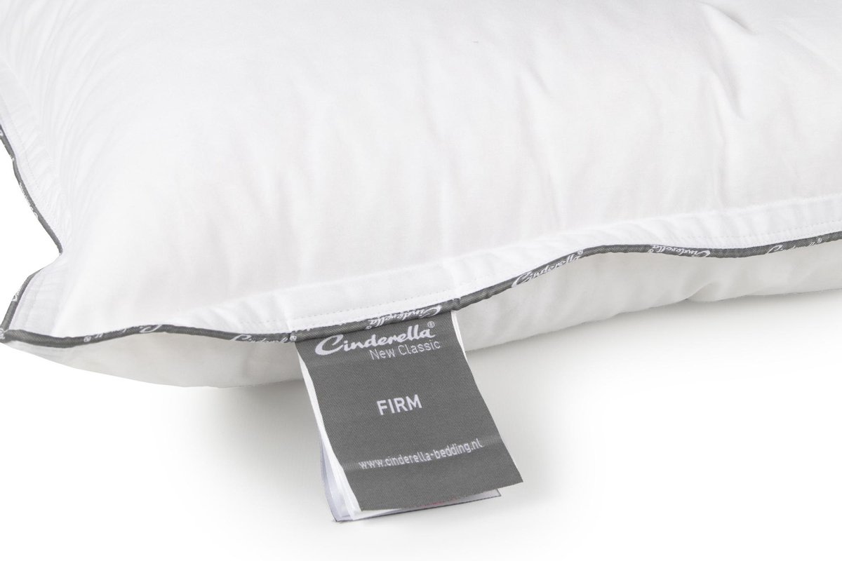 Cinderella New Classic Synthetisch Stevig Hoofdkussen - 50% Latex - 50% Thermosoft Holle Polyester Vezelbolletjes - - Wit