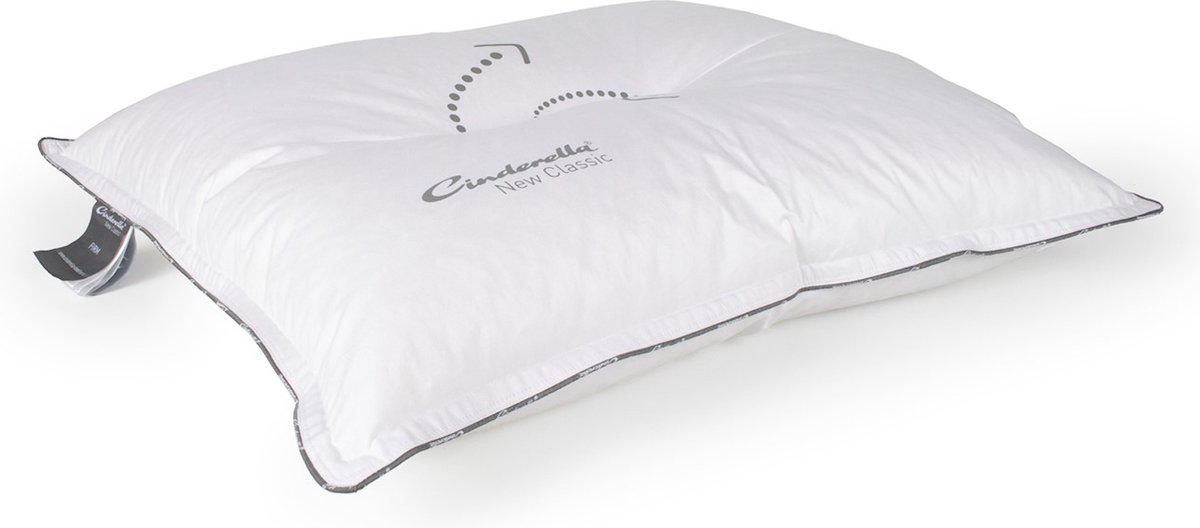 Cinderella New Classic Synthetisch Stevig Hoofdkussen - 50% Latex - 50% Thermosoft Holle Polyester Vezelbolletjes - - Wit