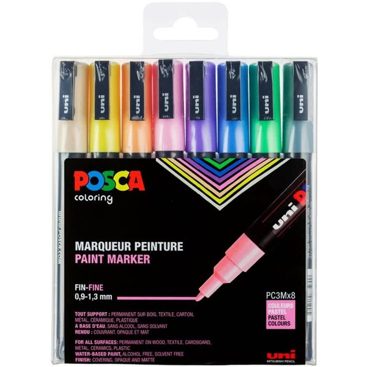 Posca Uni Stiften Pastel Colors Pc3m 0.9-1.3 Mm Lijn