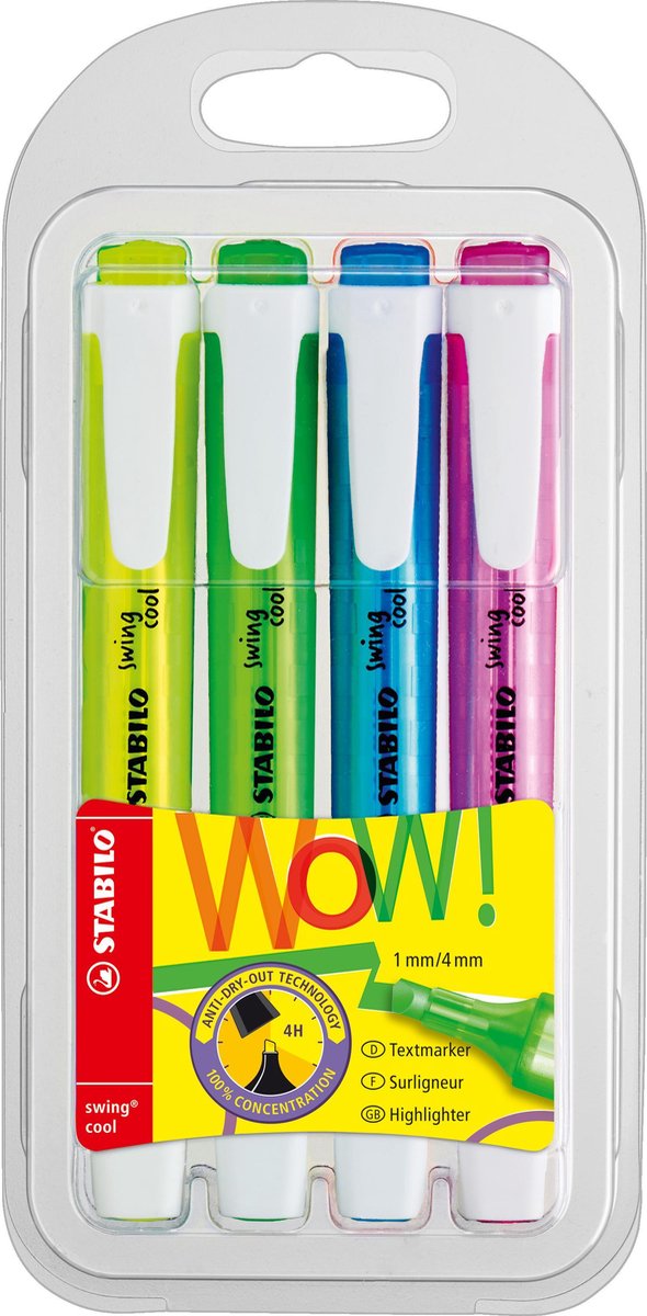 Stabilo Markeerstift Swing Cool, Blister - Wit