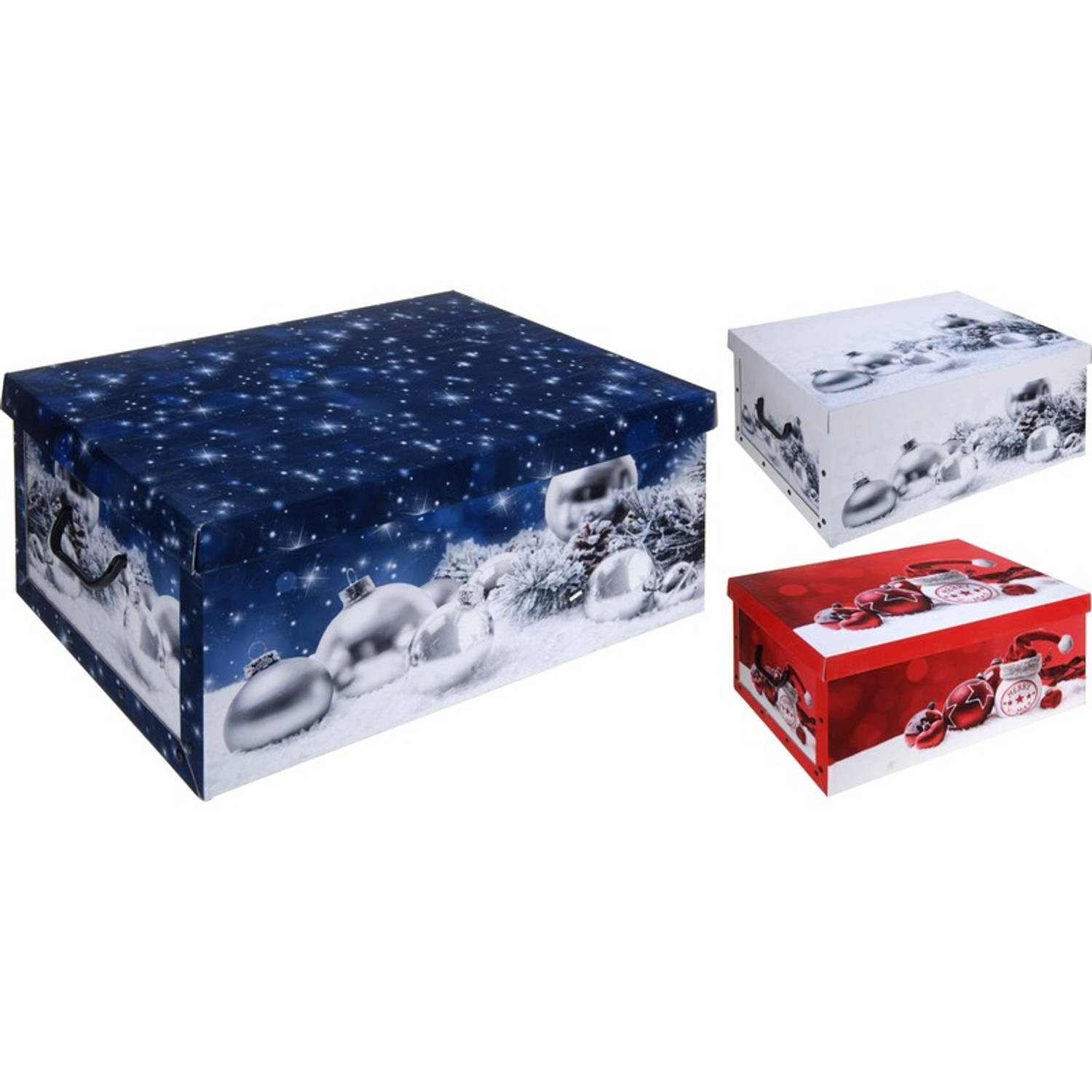 e Kerstballen/kerstversiering Opbergbox 49 Cm - Blauw