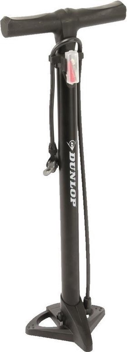 Dunlop e Fietspomp Staand Met Extra Ventielen 63 Cm - Fiets/autobanden Oppompen - Fiets Accessoires Pomp - Zwart