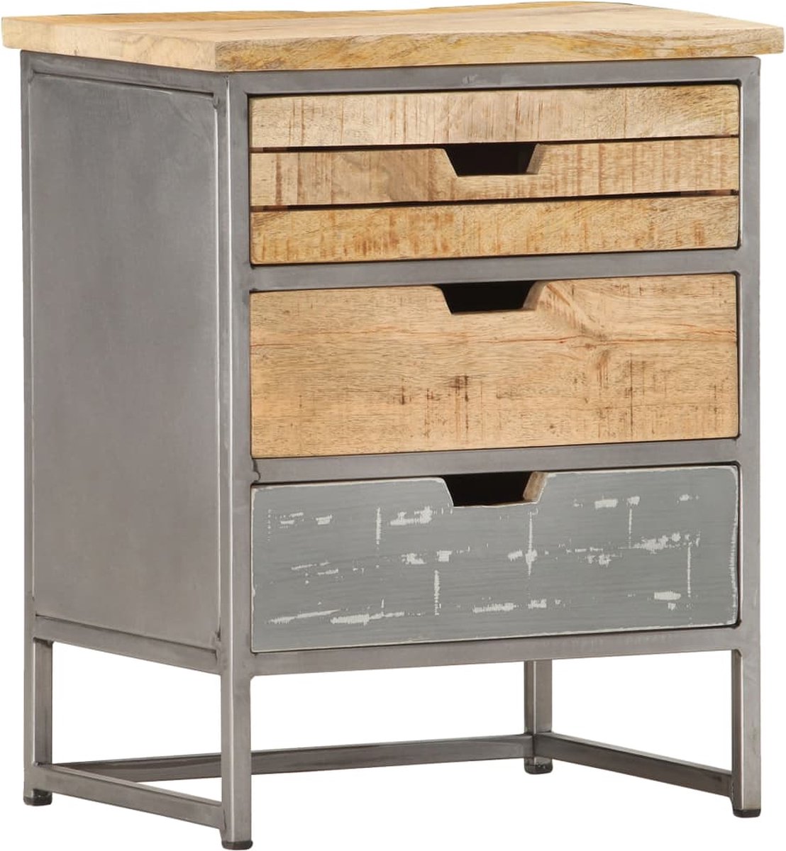 Vidaxl Nachtkastje 40x30x50 Cm Massief Mangohout - Grijs