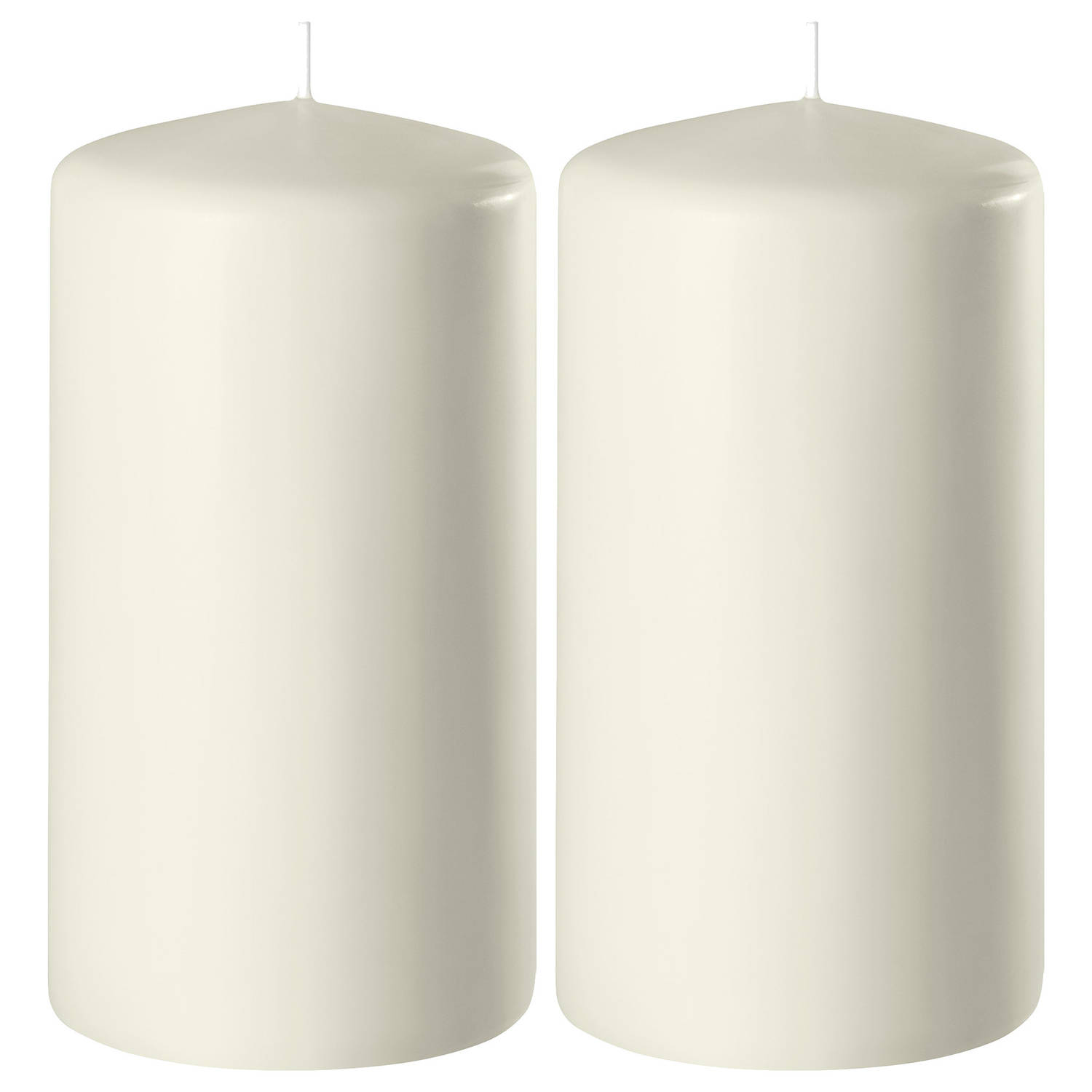 Enlightening Candles 2x Ivoorte Cilinderkaarsen/stompkaarsen 6 X 8 Cm 27 Branduren - Geurloze Kaarsen Ivoor - Woondecoraties - Wit