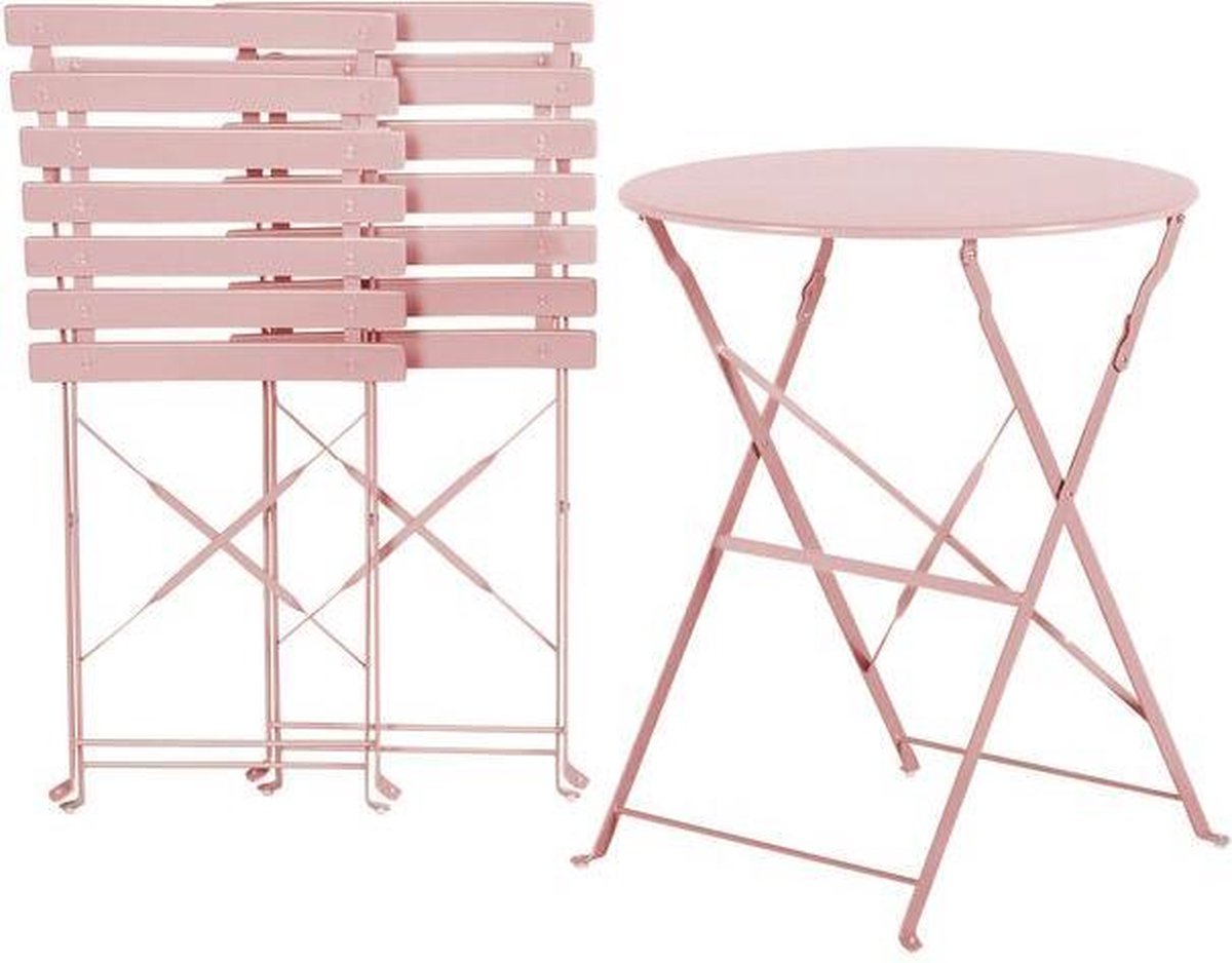 Beliani Fiori Balkonset Staal 60 X 41 Cm - Roze