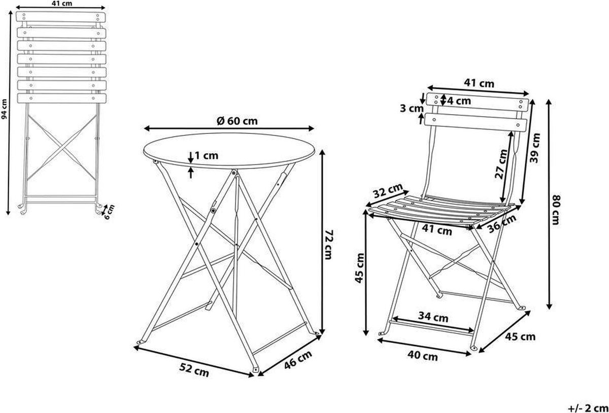 Beliani Fiori Balkonset Staal 60 X 41 Cm - Roze