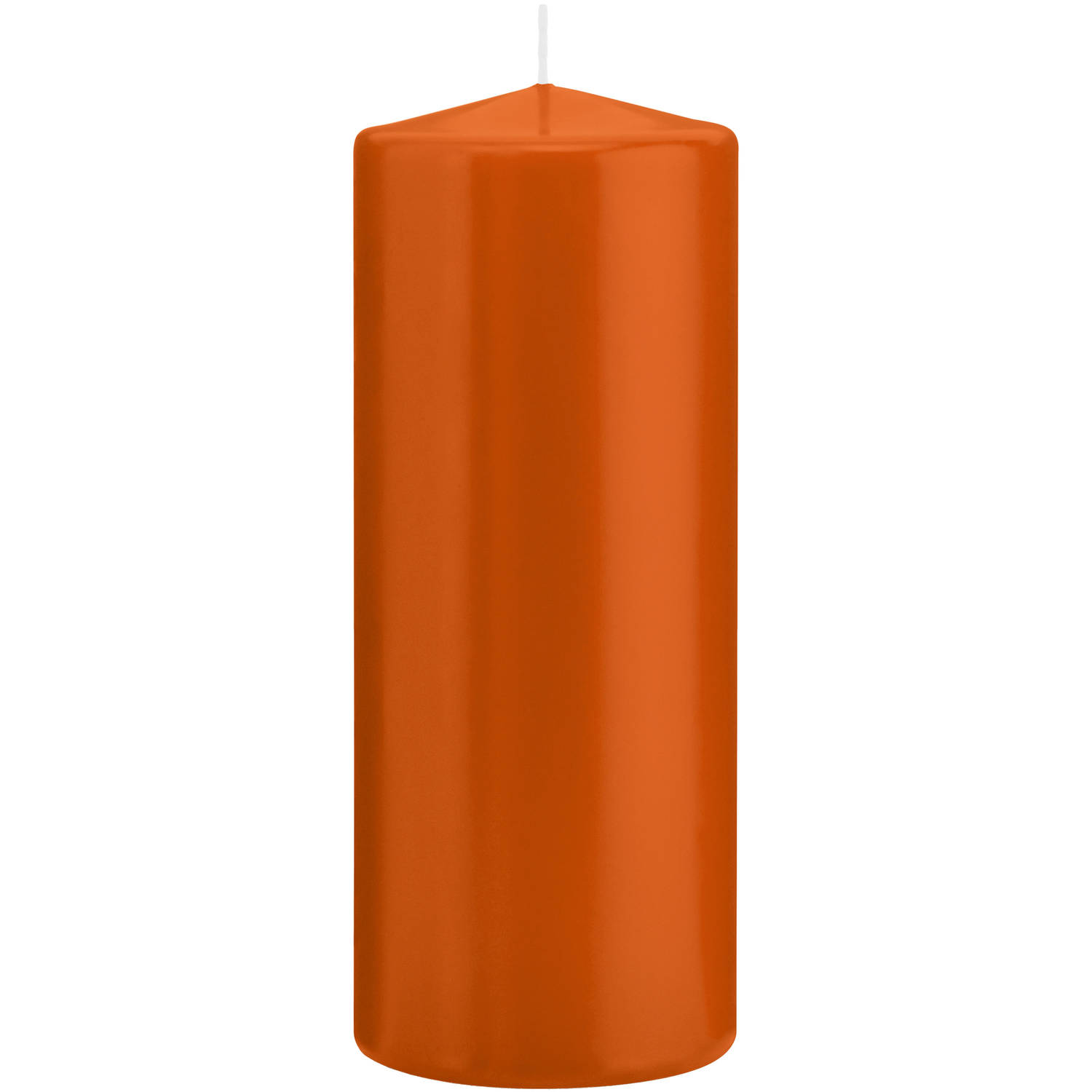 Trend Candles 1x Cilinderkaarsen/stompkaarsen 8 X 20 Cm 119 Branduren - Geurloze Kaarsen - Woondecoraties - Oranje