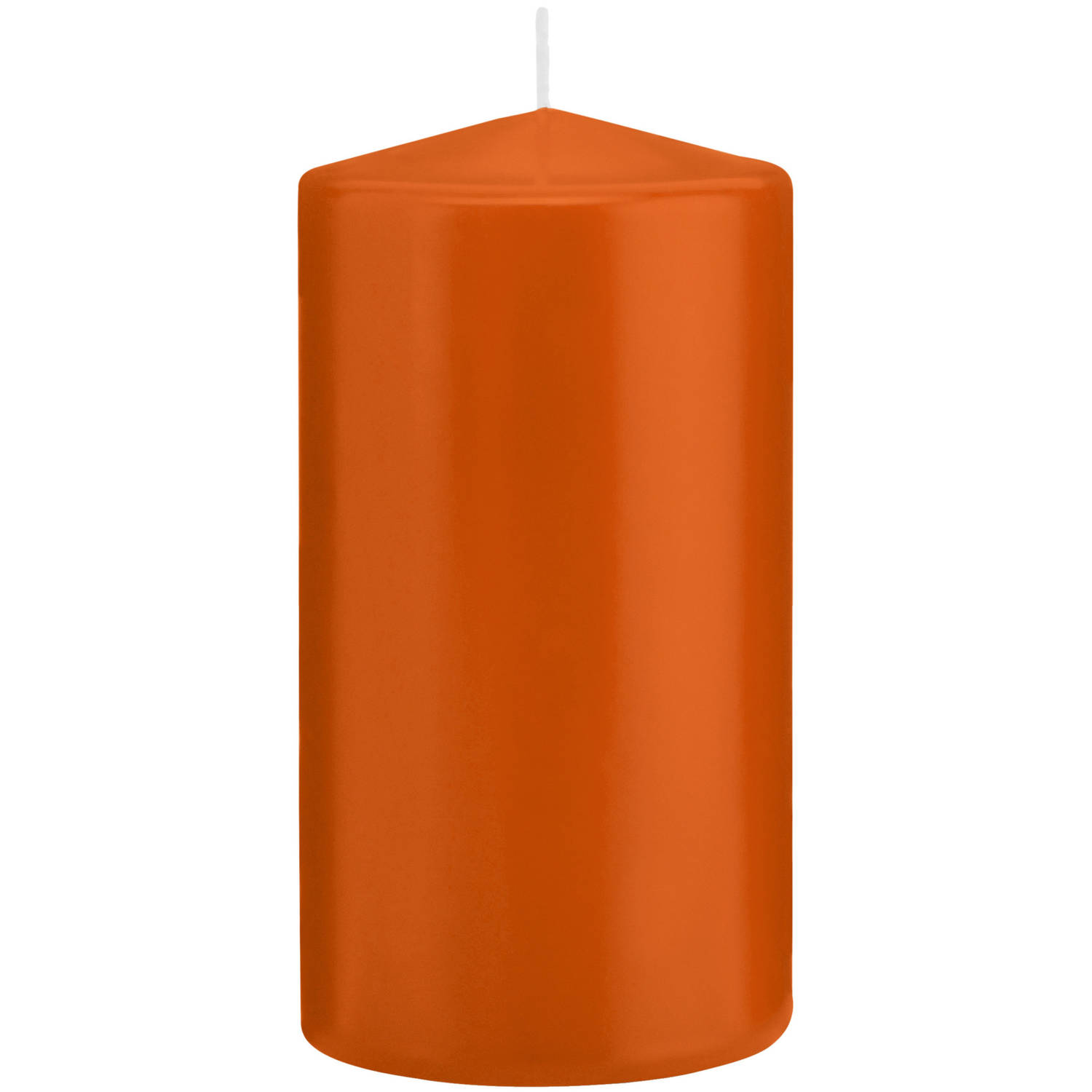 Trend Candles 1x Cilinderkaarsen/stompkaarsen 8 X 15 Cm 69 Branduren - Geurloze Kaarsen - Woondecoraties - Oranje