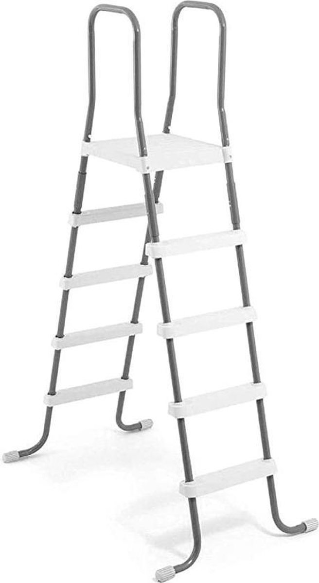 Intex Zwembadladder 132 Cm Aluminium/wit - Grijs