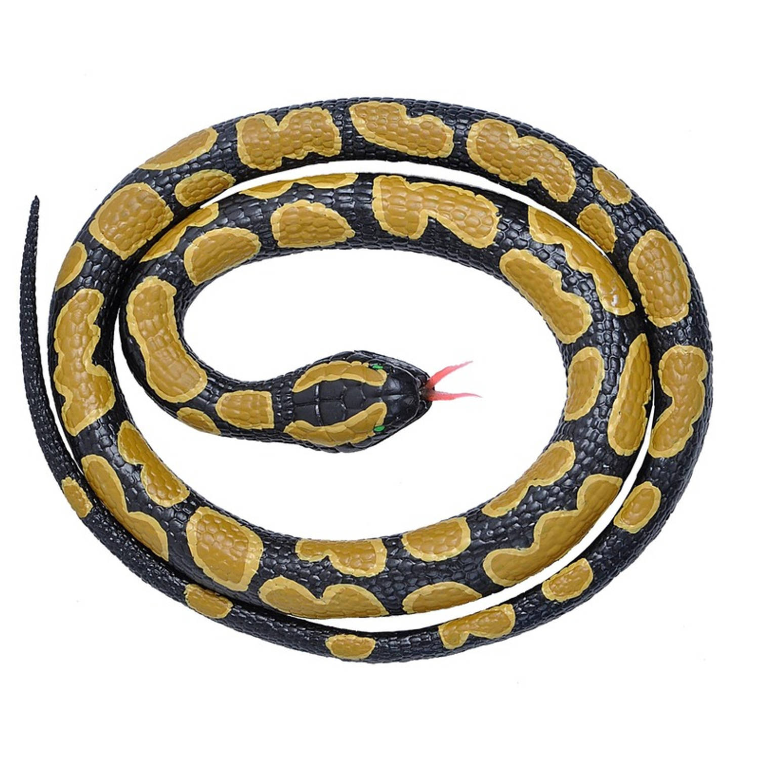 Rubberen Speelgoed Python Slang 117 Cm - Speelgoed Dieren Nepslangen - Zwart