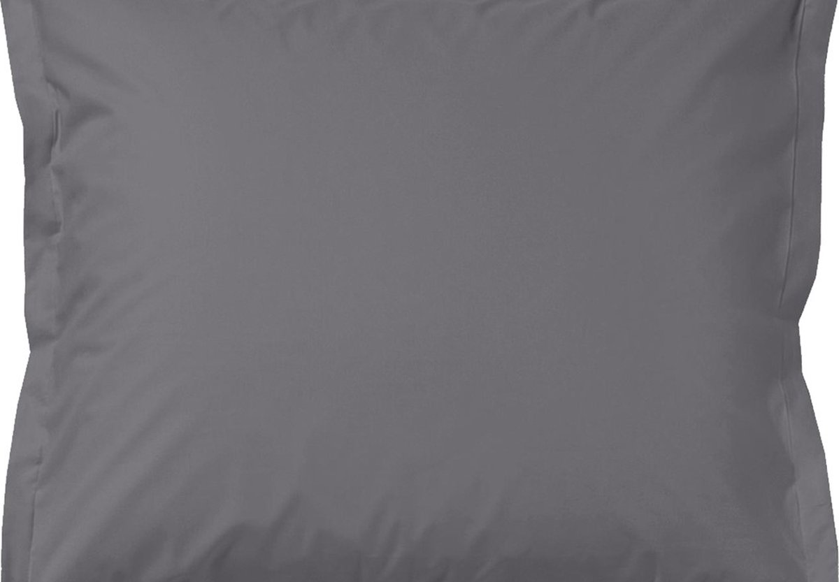 Cinderella Satijn Kussensloop (Set Van 2) - 100% Katoen-satijn - 60x70 Cm - Standaardmaat - Antracite - Grijs