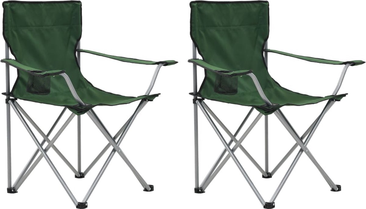Vidaxl Campingtafel En -Stoelenset 3-delig - Groen