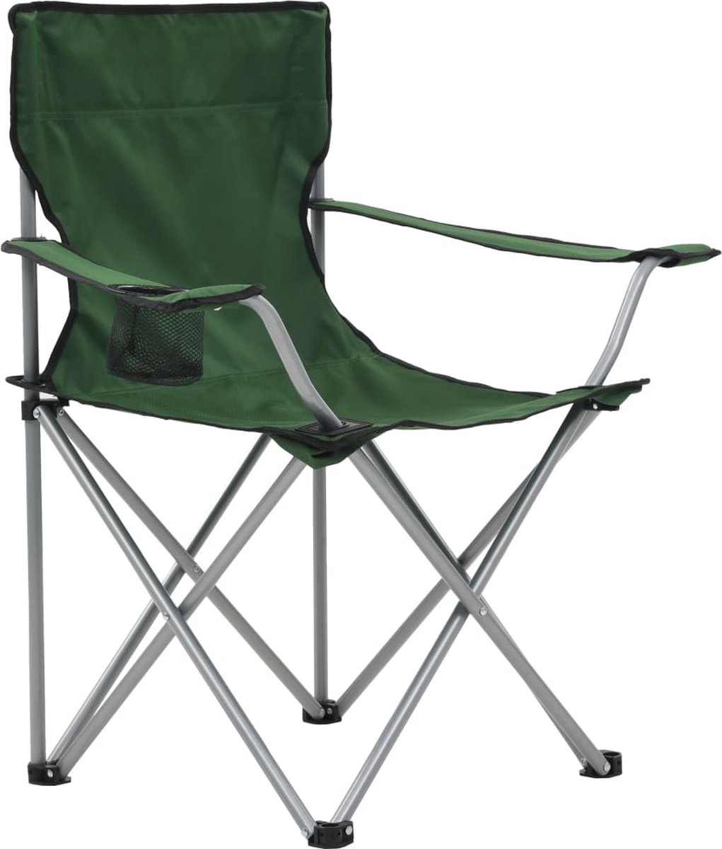 Vidaxl Campingtafel En -Stoelenset 3-delig - Groen