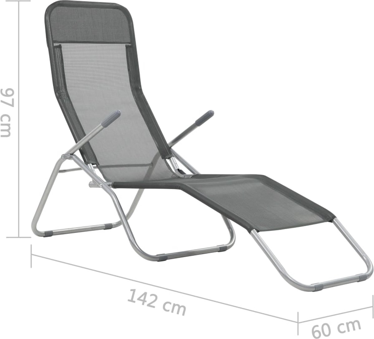 Vidaxl Ligbedden Inklapbaar 2 St Textileen Antraciet - Grijs