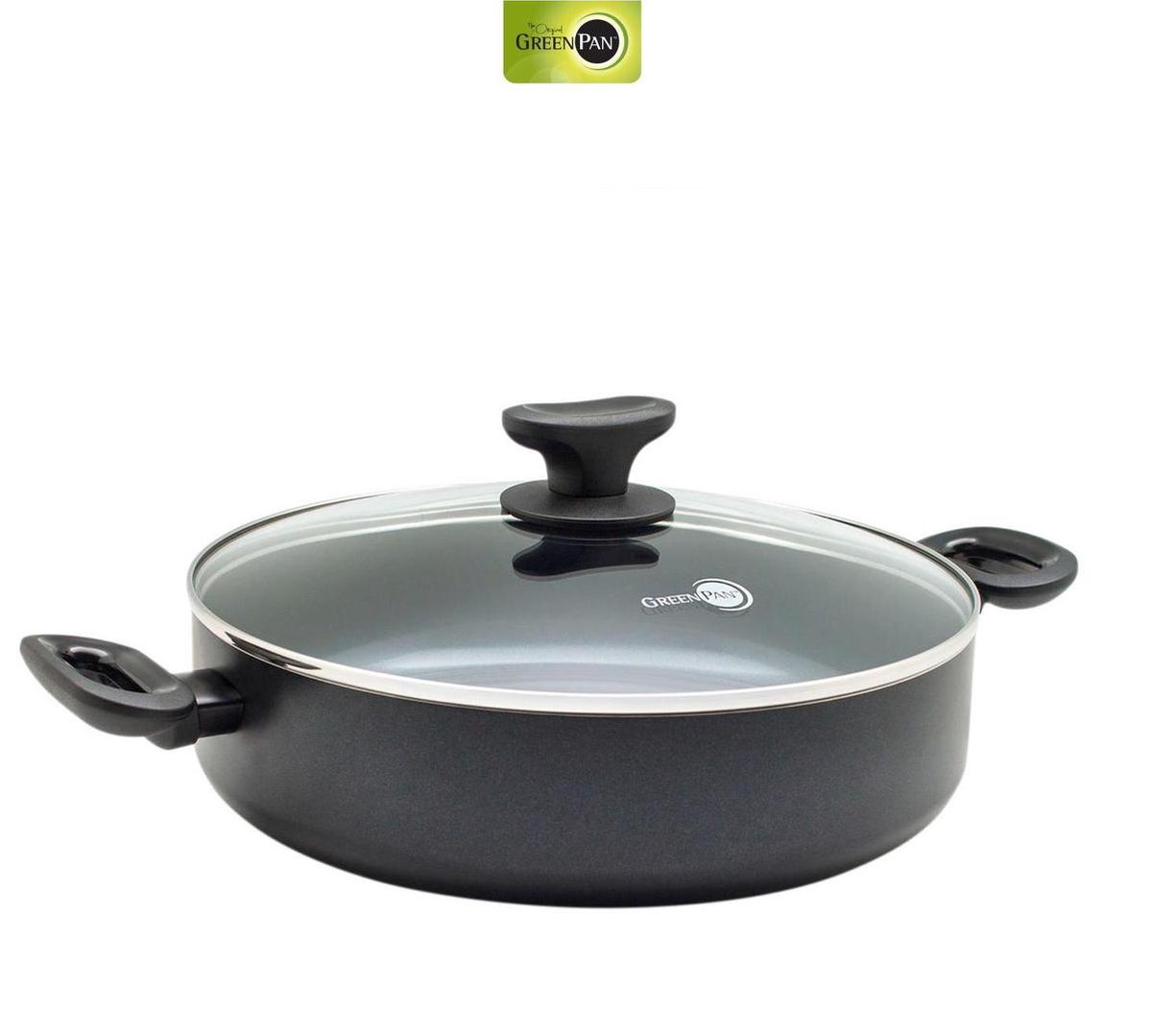 GreenPan Torino Keramische hapjespan met deksel 28 cm - Zwart