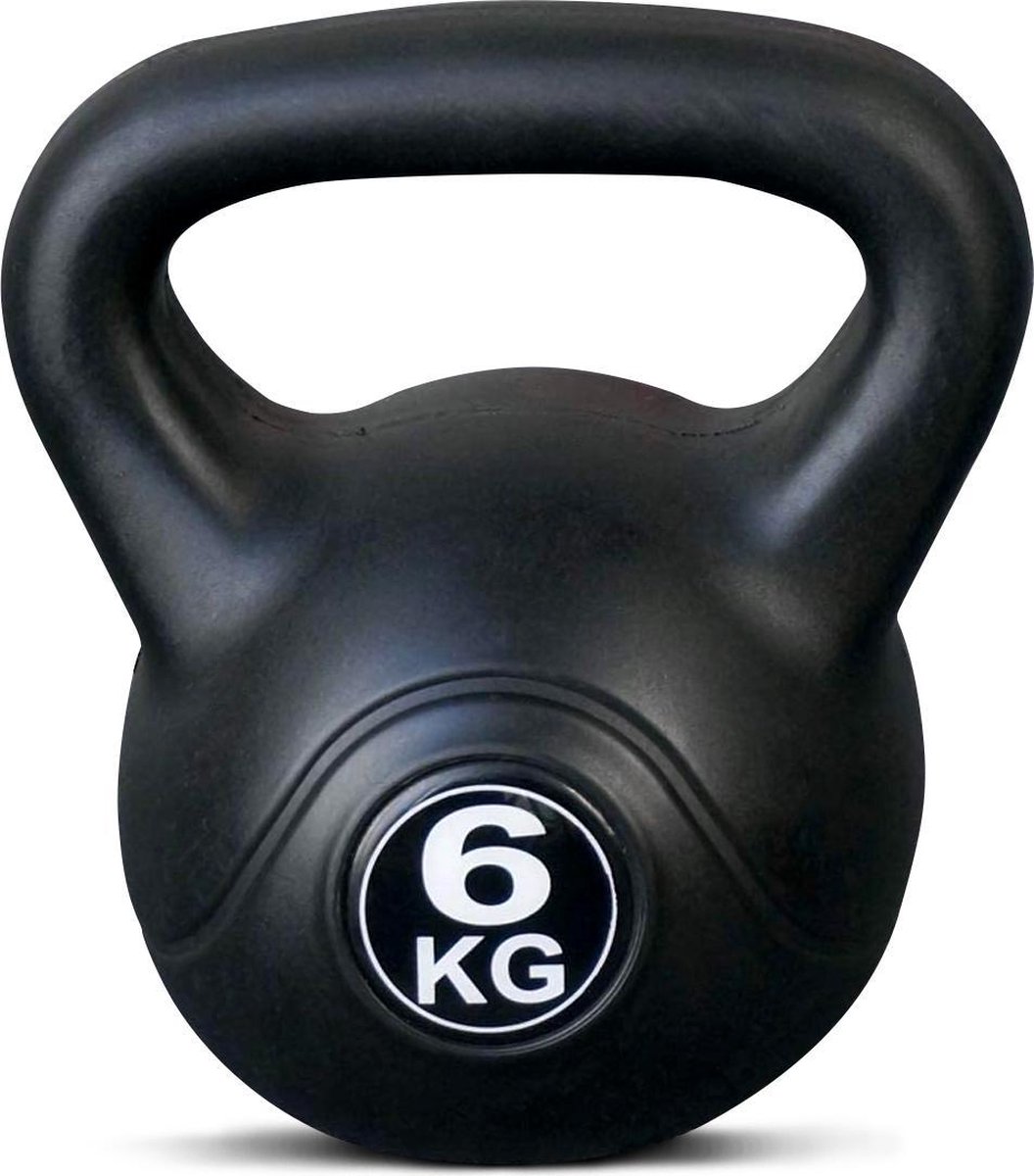 IVOL Kettlebell Voor Binnen En Buiten - Kunststof 6 Kg - Zwart