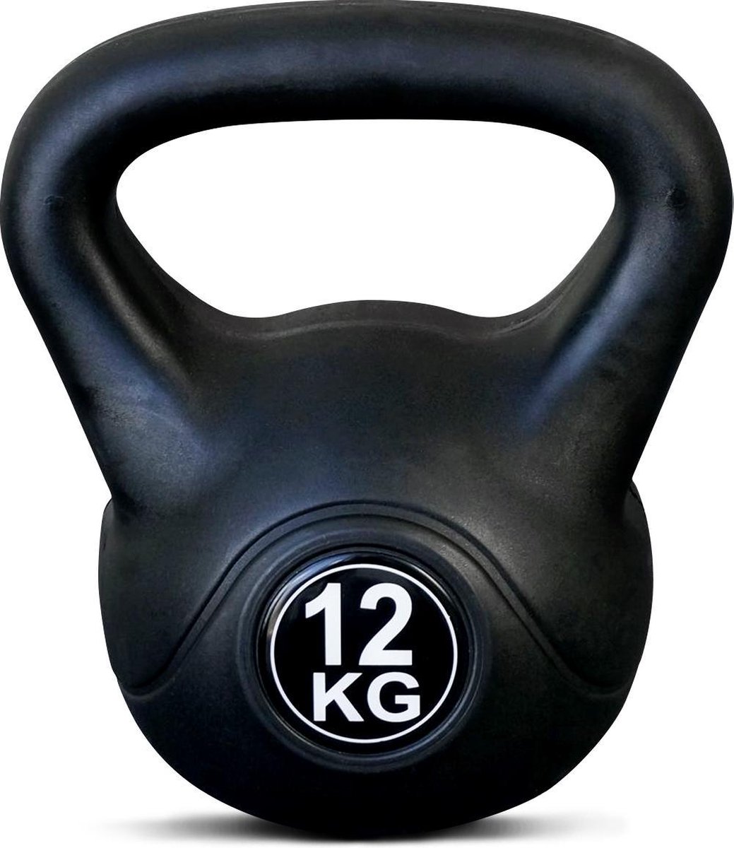 IVOL Kettlebell Voor Binnen En Buiten - Kunststof 12 Kg - Zwart