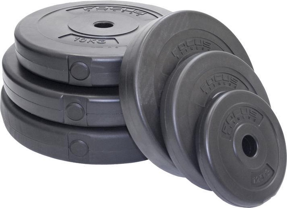 Focus Fitness Halterschijf 30 Mm - - 20 Kg - Kunststof - Zwart