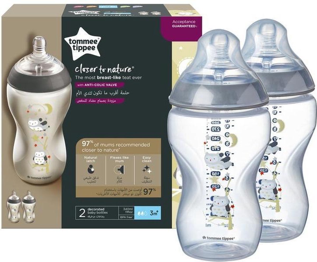 Tommee Tippee Tepelfles Ctn 340ml X2 Decorated Boy
