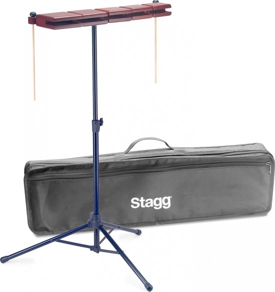 Stagg WB-SET 5B Temple Block 5-delige set + statief + hoes + mallets