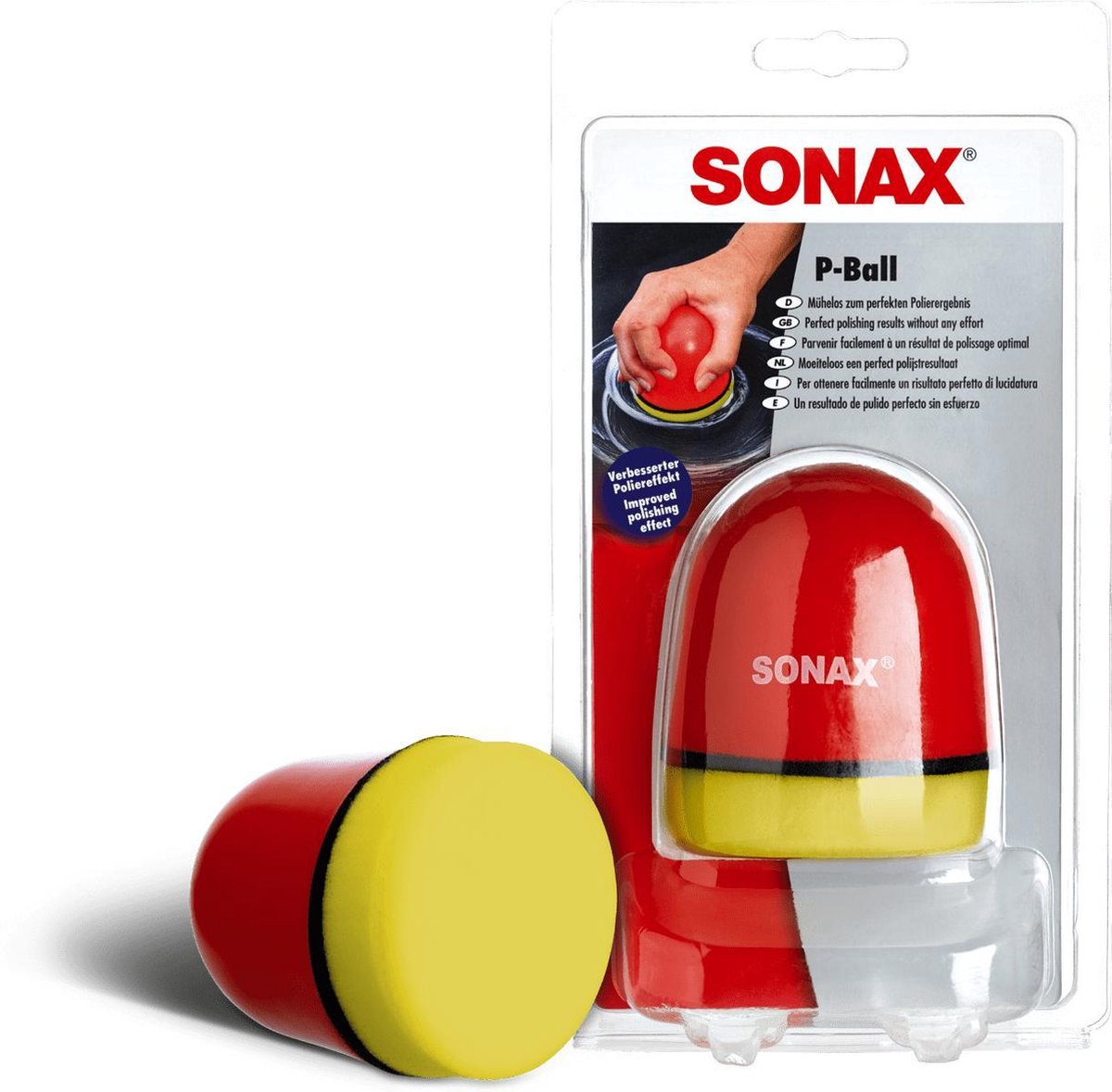 Sonax Polijstspons P-ball 7,8 X 14 Cm Foam - Rood