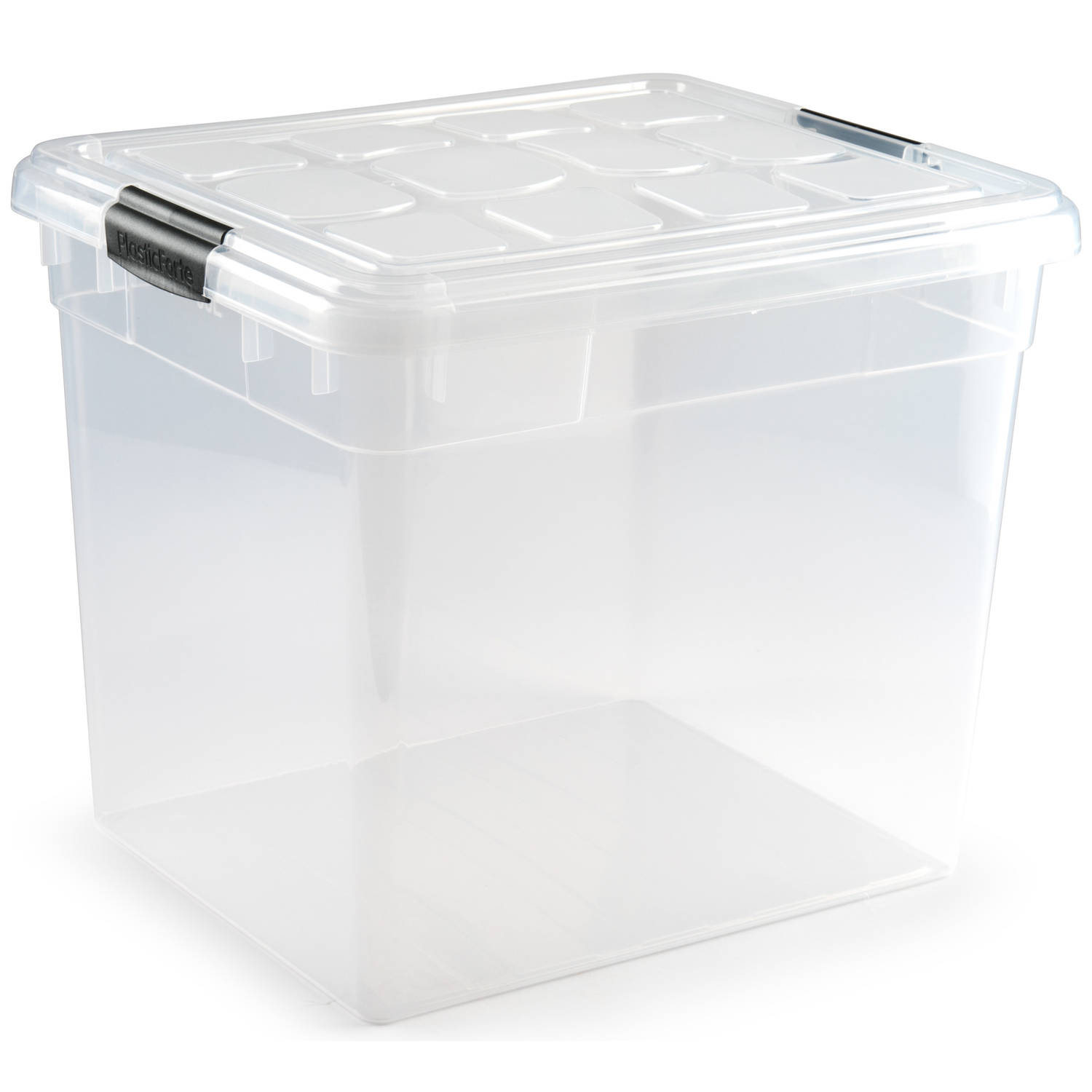 Forte Plastics 1x Stuks Opslagbakken/organizers Met Deksel 35 Liter 42 X 36 X 35 Cm Transparant - Opbergbakken