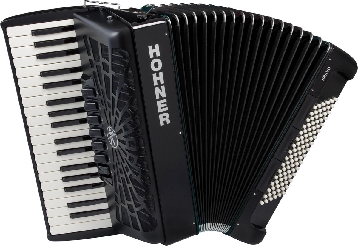 Hohner Bravo III 96, Silent Key accordeon - Zwart