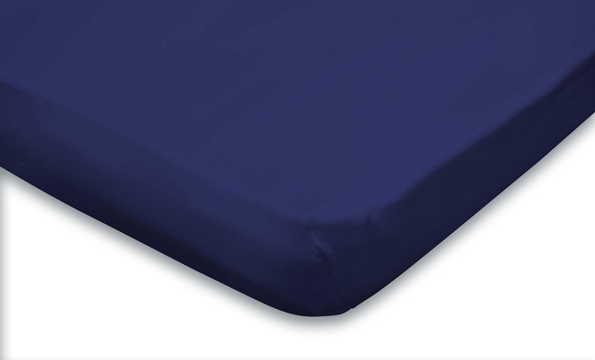 Elegance Topper Hoeslaken Jersey Katoen - Donker 160x210/220cm - Blauw