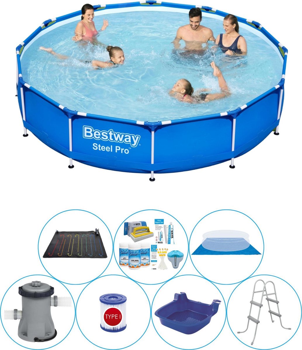 Bestway Zwembad Deal - 8-delig - Steel Pro Rond 366x76 Cm - Blauw