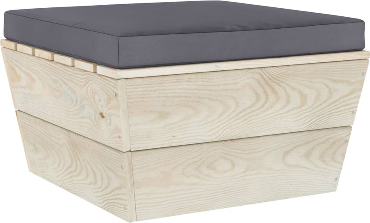 Vidaxl 6-delige Loungeset Met Kussens Pallet Vurenhout - Grijs