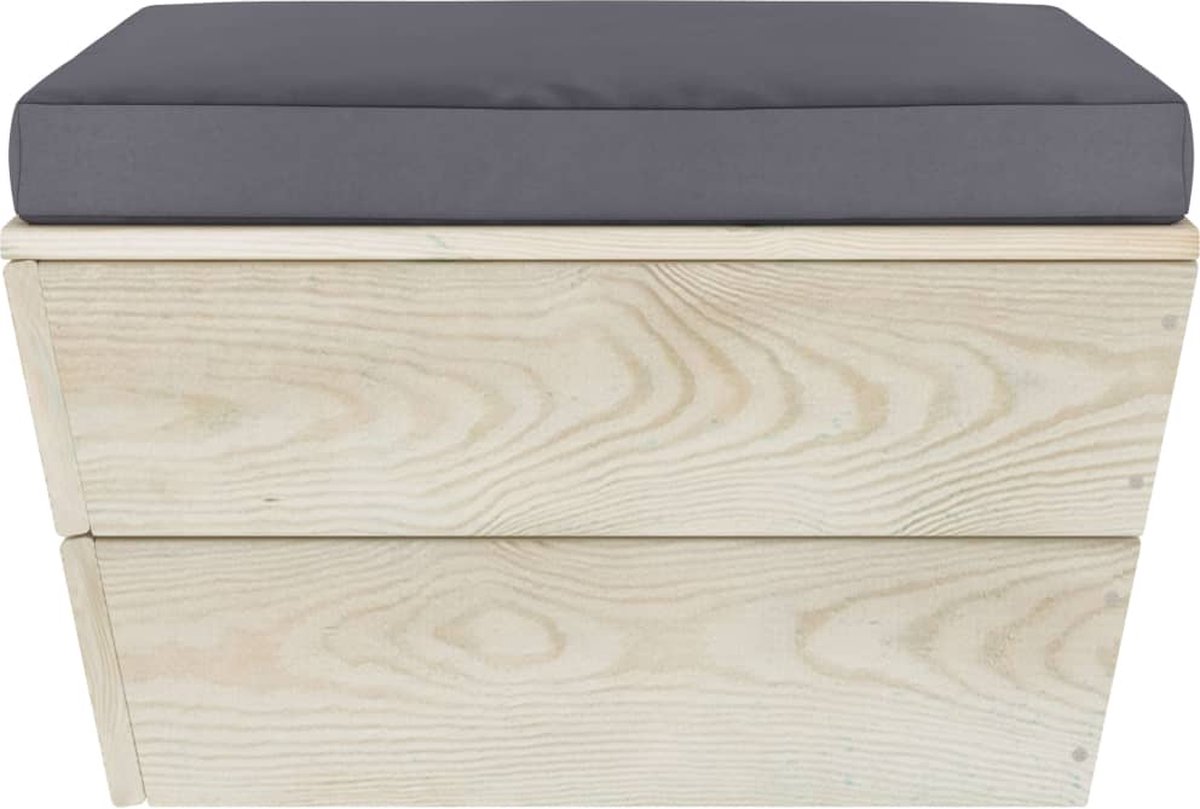 Vidaxl 6-delige Loungeset Met Kussens Pallet Vurenhout - Grijs