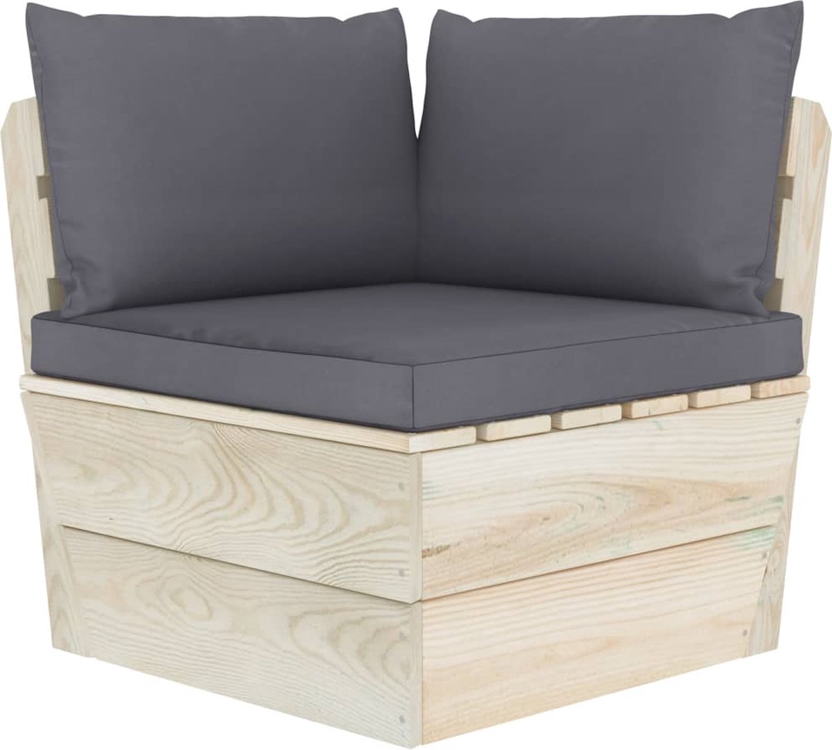 Vidaxl 6-delige Loungeset Met Kussens Pallet Vurenhout - Grijs