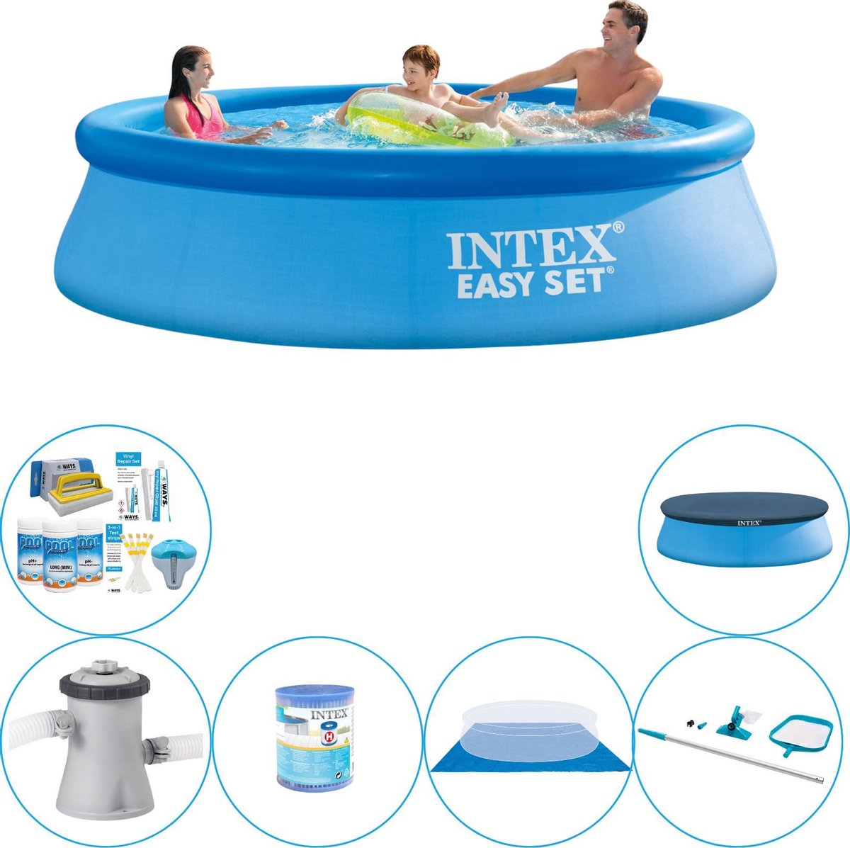 Intex Zwembad Met Accessoires - Easy Set Rond 305x76 Cm - Blauw