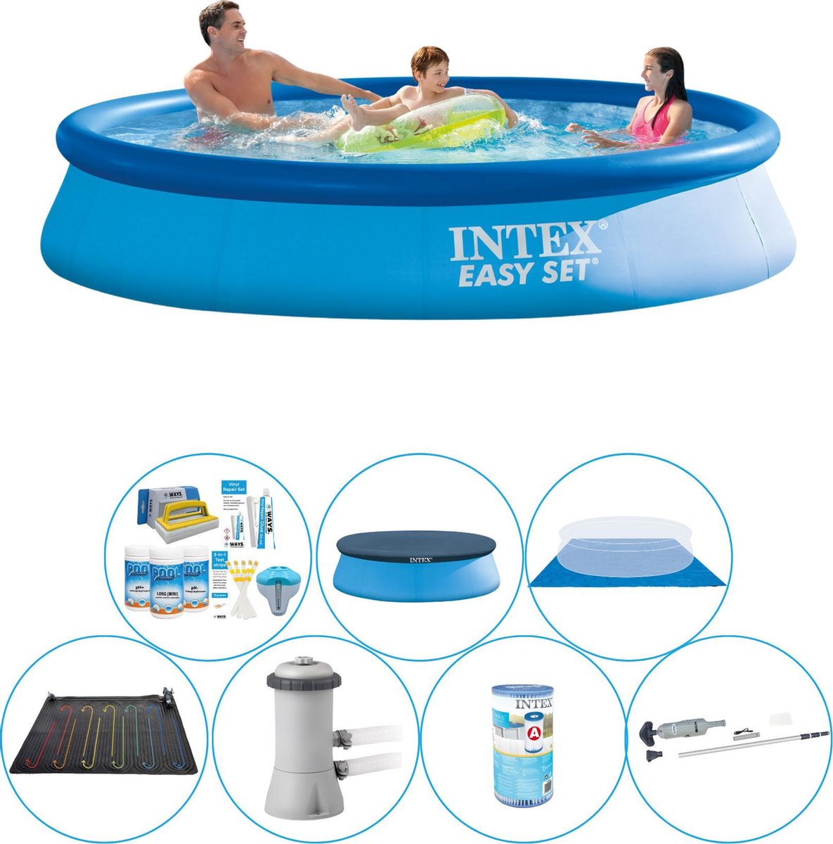 Intex Zwembad Plus Accessoires - Easy Set Rond 366x76 Cm - Blauw