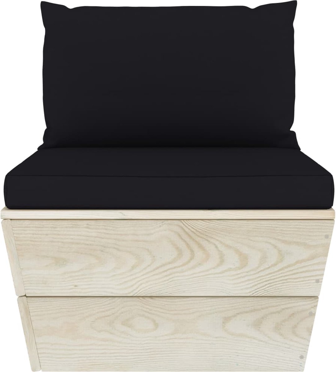 Vidaxl 9-delige Loungeset Met Kussens Pallet Vurenhout - Zwart