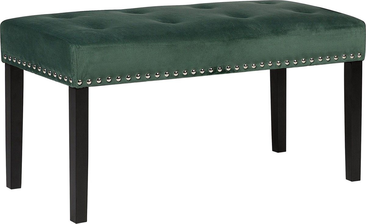 Beliani Yorkton Voetenbank Fluweel 43 X 102 Cm - Groen