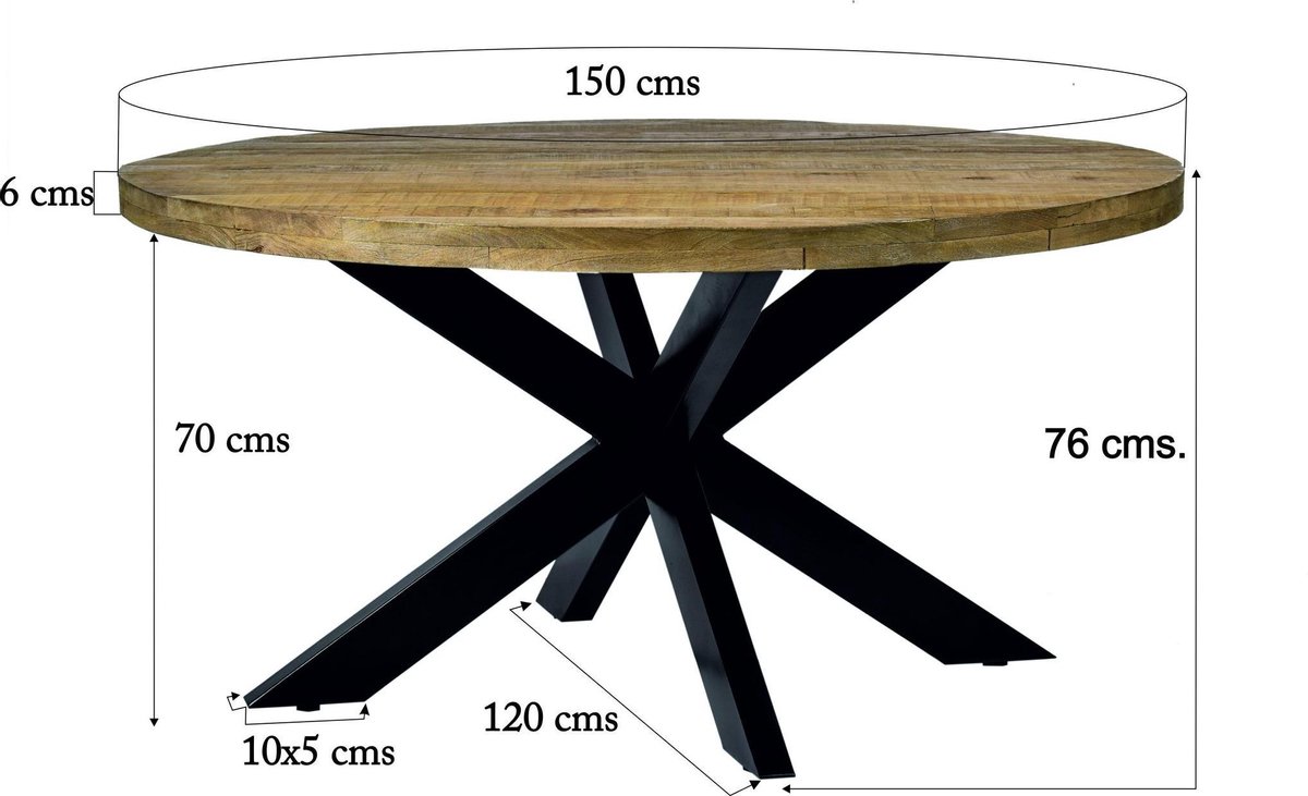 Livingfurn - Eettafel - Strong Round Spider 150 Cm