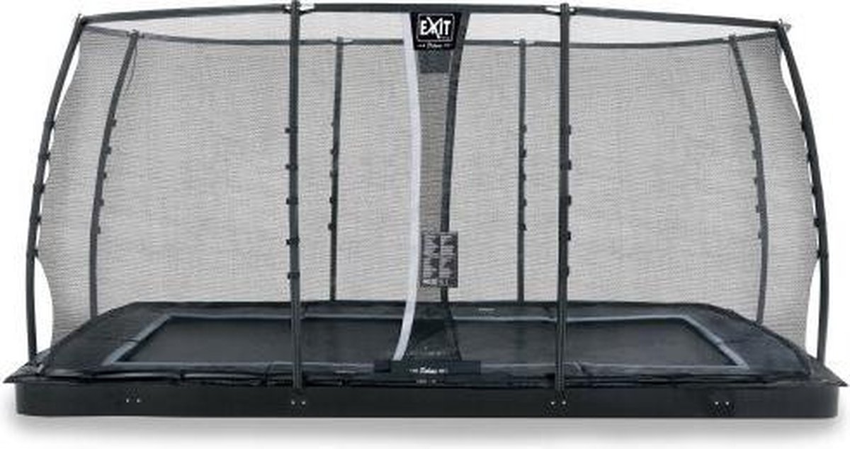 EXIT Toys Dynamic Groundlevel Trampoline 244x427cm Met Veiligheidsnet - - Zwart