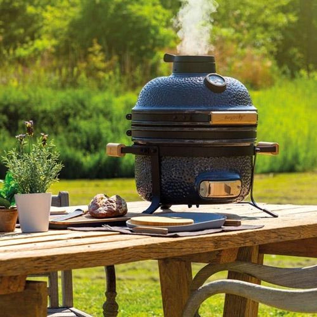 Berghoff Keramische Bbq Medium Ron - Steen - 40 Cm - Grijs