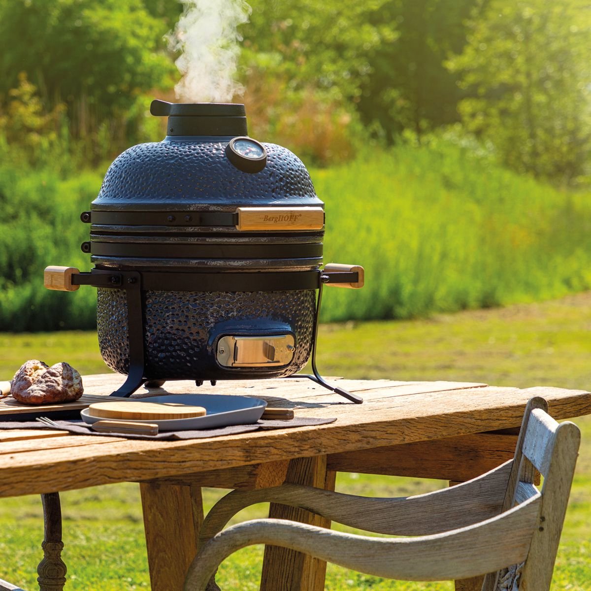 Berghoff Keramische Bbq Medium Ron - Steen - 40 Cm - Grijs