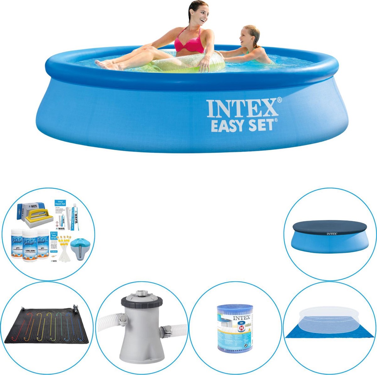 Intex Easy Set Rond 244x61 Cm - Zwembad Plus Accessoires - Blauw