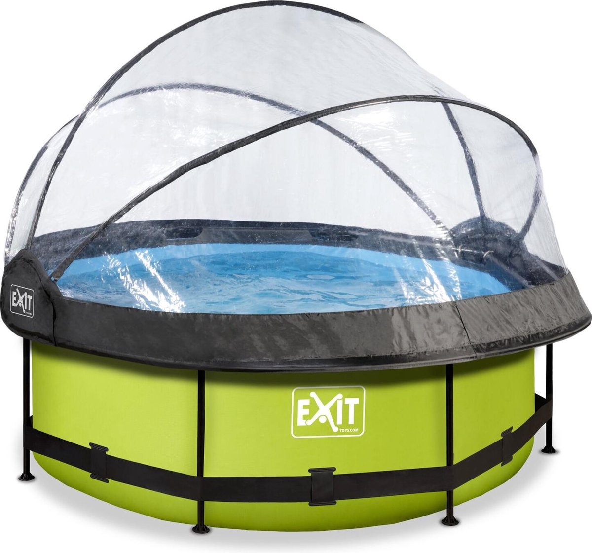 EXIT Toys Lime Zwembad ø244x76cm Met Overkapping En Filterpomp - - Groen