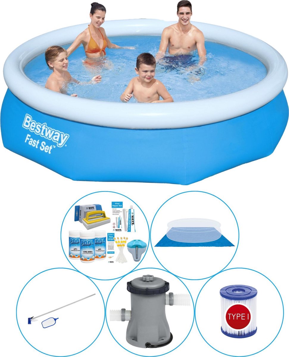 Bestway Fast Set Rond 305x76 Cm - 6-delig - Zwembad Pakket - Blauw