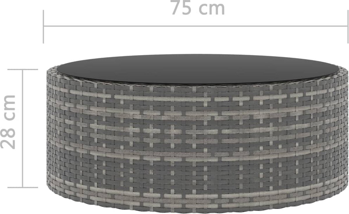 Vidaxl 6-delige Loungeset Met Kussens Poly Rattan - Bruin