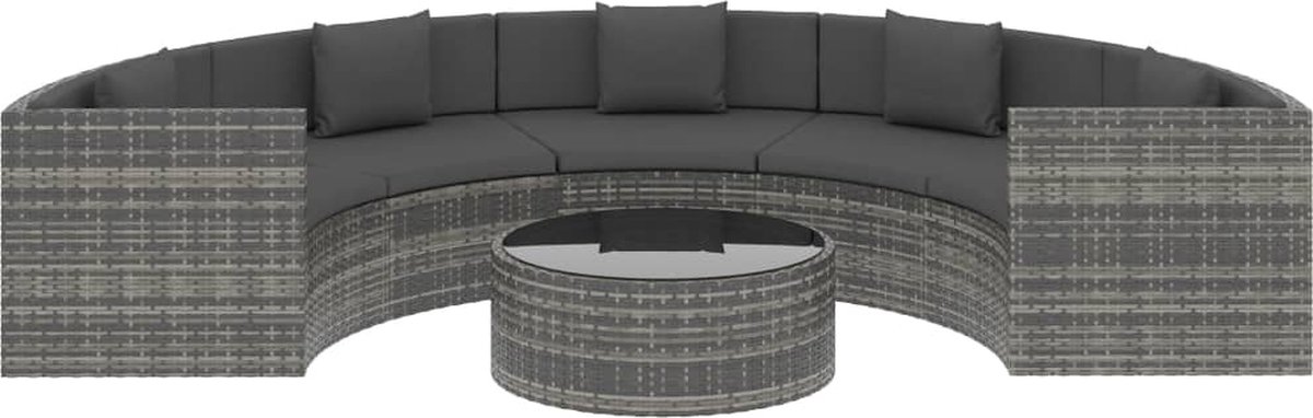 Vidaxl 6-delige Loungeset Met Kussens Poly Rattan - Bruin